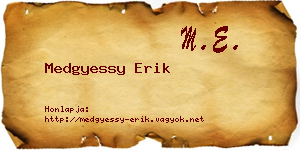 Medgyessy Erik névjegykártya